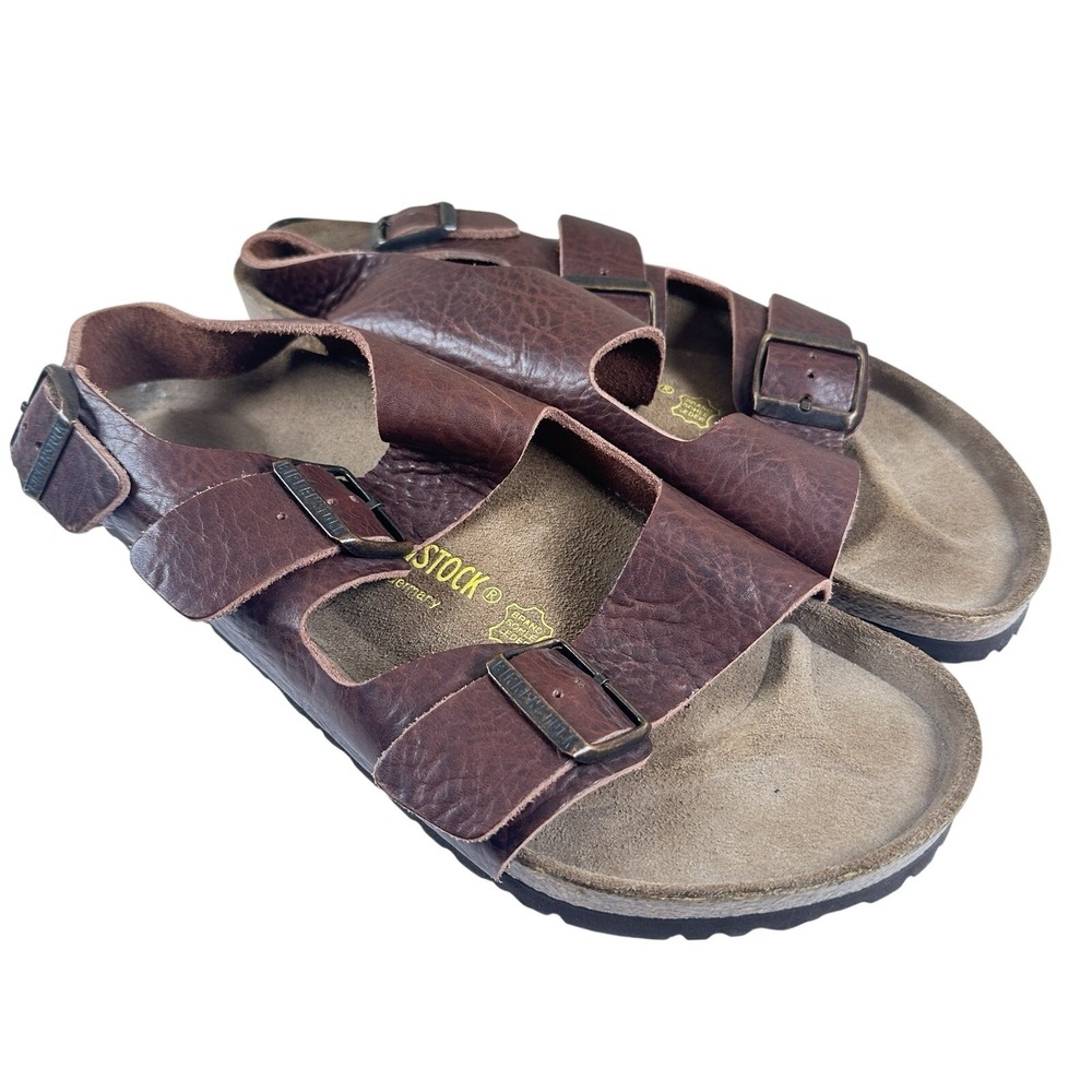 Birkenstock Mens Milano Sandals Leather EU 44 / US 11 Back Strap Comfort Jesus